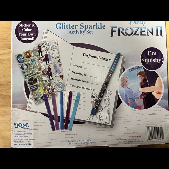 NEW Disney Frozen 2 Glitter Sparkle Journal Diary Activity Set Stickers Art Craf - Picture 3 of 6